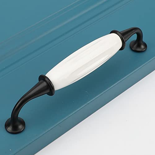 CWYP-043 1 Piezas Tirador de cerámica de aleación de Zinc, Manija de gabinete de cerámica de aleación de Zinc,para Puertas de Armario, cajones,vitrinas, Muebles(Size:128mm/5.04in) Cover