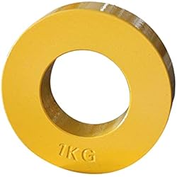 Discos Fraccionales Halterofilia U/D Placa olímpica de peso fraccional 0.5 lb~/2.2 lb de barras olímpicas de entrenamiento de fuerza Micro carga Fracción de peso disco para superar mesetas (amarillo 1 kg)