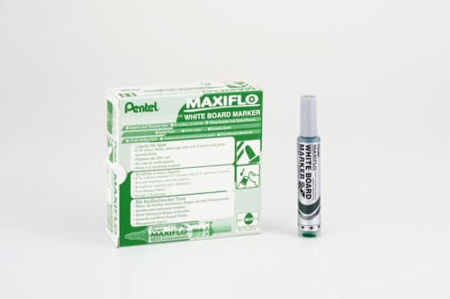 Marqueur effaçable à sec à encre liquide Pentel Maxiflo verte pointe ogive grand format