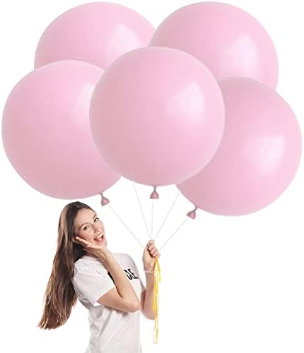 Clear Balloons 18 inch Large Balloons,5pcs Big Transparent Balloons Thick Natural Clear Latex Balloon Birthday Party Balloon Stuffing Balloon Helium Balloons for Baby Shower,Wedding Party Decorations
