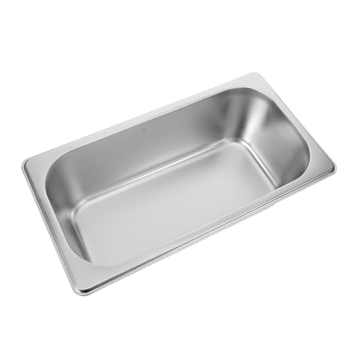 FUNOMOCYA Stainless Steel Buffet Tray Food Holder Capacity Kitchen Food Container for Parties Events Cafeterias Easy to Clean Lightweight Design