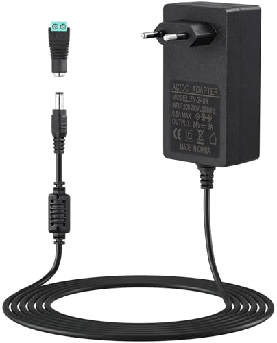 Trasformatore Universale 24V 3A 72W Alimentatore CA a CC 100-240 AC 50/60 Hz Driver LED per Strisce