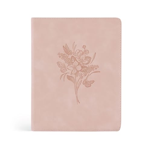 Hosanna Revival, New Living Translation, Notetaking Bible, Wide Margins, Pink Leather-like Cover with Floral Design, Title: Shiloh Theme