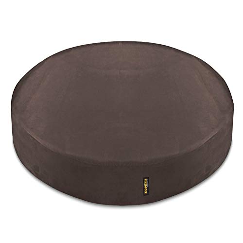 KOPEKS Replacement Dog Bed Cover (Only) Deluxe Orthopedic Memory Foam Round Dog Bed - Jumbo XL - Brown