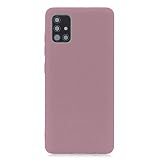 cuzz Coque Samsung Galaxy A71+{1 Pièces Protège Écran en Verre Trempé}Couleur Unie Premium Flexible Souple Silicone TPU Etui Mince Ultra-Lumière Anti-dérapante Anti-Choc Housse{Rose}