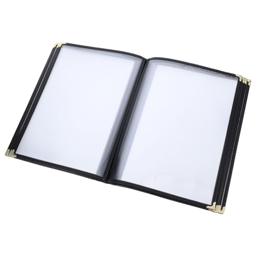 PRETYZOOM Restaurant Menu Folder Plastic Menu Cover A4 Size Drink List Holder Binder Inserts