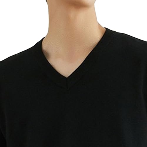 Men's Dress V Neck Thin Knitted Sweater Top Long Sleeve V Neck Sweaters for Men Male Soft Solid Plain Sweater Top2