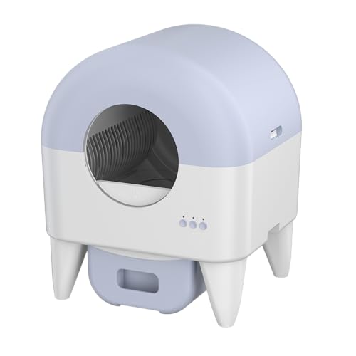 automatic litter box,App Control,Safety Sensor,Washable Litter trays | 95L Large Capacity,Safety Protection,Self cleaning litter box for Multiple Cats,2 Roll Garbage Bags,Grey
