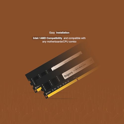 Image of FINGERS Desktop RAM - 16GB Capacity (DDR4, 3200 MHz Unbuffered DIMM Memory, CL22 Latency, Intel /AMD Compatible, Easy Installation, 3-Year Warranty for Enhanced Desktop Performance) Make in India