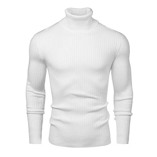 Mens Turtleneck Sweater Slim Fit Soft Knitted Basic Pullover Sweater2