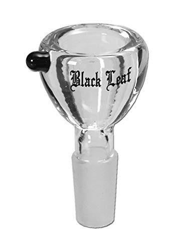 Black Leaf Bong-Zubehör: Wasserpfeifen-Kopf, Glas-Kopf, Steckkopf | NS 14 (14,5 mm) | Glas, klar | großes, dickwandiges…