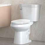 Two-Piece Toilet for Bathrooms, ADA Height 17.5" Elongated Toilet, Soft Close Seat, Powerful 1.28 GPF Flush, Comfort Height Commode Toilet with Under-Locking Lid, Water Efficient Modern Tall Toilet