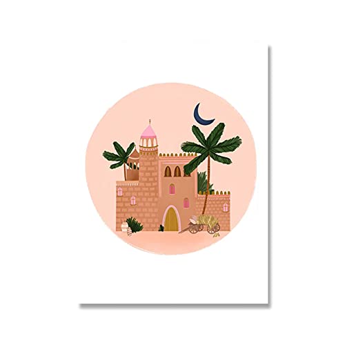 Affiche rose Maroc et tableau mosquée moderne salon x2 - 2