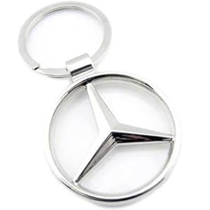 Mercedes Benz Car Chrome Logo Keychain Metal Keyring Keyfob Key Chain