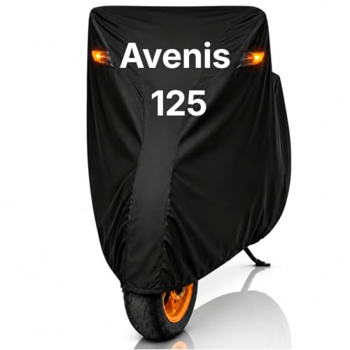 Image of Dhoom Scooty Body Cover for Avenis 125 Cover | 100% Waterproof, Dustproof & Scratch Resistant | Heavy Duty Two Wheeler with UV Protection, Heat Resistant | All Weather Outdoor Scooty Cover (Black)