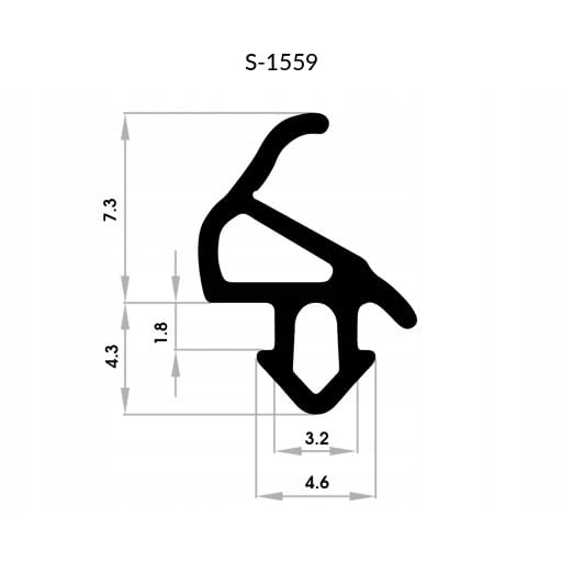Vensterafdichting, 25 m rubberen afdichting voor kunststof ramen, EPDM S-1188