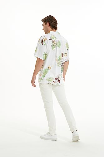 Image of Matchable Couple Hawaiian Shirt or Dress Signature Prints Pineapple | Sold Individually; Matchable Couple Collection; Soft Comfortable Fabric; Signature Tropical Prints; Vacation Ready