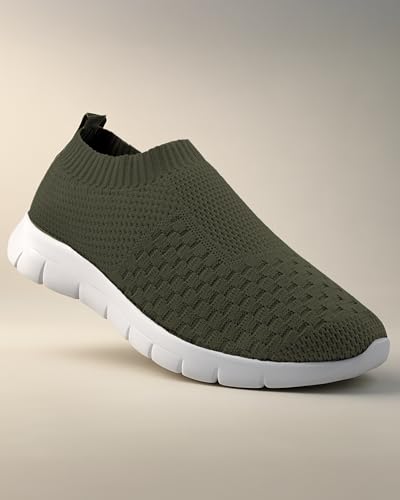 Image of Kraasa Tread Walking Shoes for Men | Knitted Slip-On Sneakers