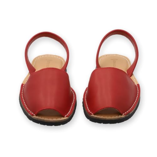 Image of The Spanish Sandal co Classic Flat Sandals for Women, Dressy Soft Leather Peep Toe Sandals for Women, Versatile Casual Slip-on Flats