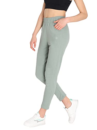CHKOKKO Women's Regular Fit Poly Cotton Track Pant (AZWMPANT01PSTLGREENS_Green_S)