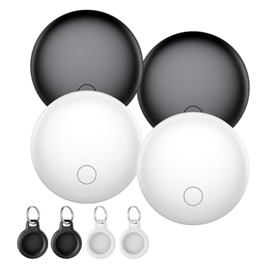 Smart AirTag Set di 4 pezzi, il cercachiavi funziona con l'app Find Me (solo iOS), localizzatore gps per chiavi, portafogli, segnale acustico forte, IP67 Air tag localizador (2 neri e 2 bianchi)