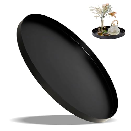Deko Tablett Rund, 32 cm Dekotablett, Edelstahl Serviertablett,...
