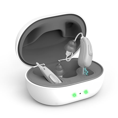TrueSound11-Channel Rechargeable Hearing Aids for Seniors，Waterproof OTC Hearing Device with AI Noise Cancellation & Magnetic Charging Case