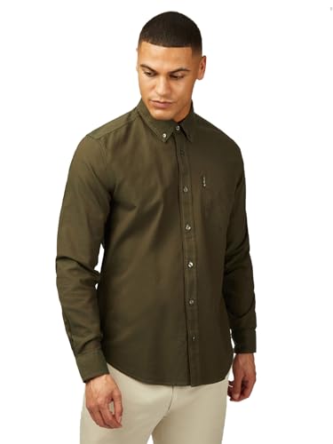 Ben Sherman Men's Signature Oxford Long Sleeve Shirt, Camouflage, M