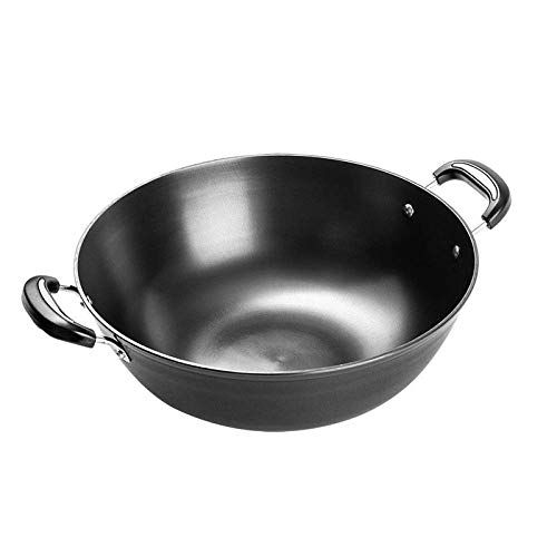Wok de hierro fundido 34 cm con doble asa