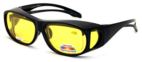 V.W.E. Large Polarized Fit-Over Night Driving Sunglasses 63mm and 65mm Fitover Anti-Glare