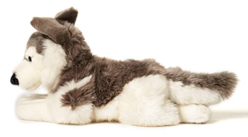 Uni-Toys - Husky grau, liegend - 43 cm (Länge) - Plüsch-Hund, Haustier - Plüschtier, Kuscheltier