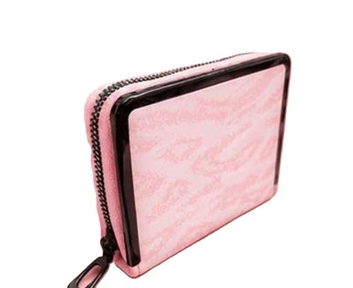 WOFIER Bloom Zip Around Wallet for Women & Girls Textured Compact Purse with Card Holder Coin Pocket Organizer Pink Free Size-image-5