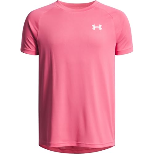 Under Armour Boys' Tech 2.0 Short-Sleeve T-Shirt, (672) Super Pink / / White, Small