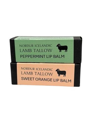 NORDUR Tallow Lip Balm 2 Pack - Sweet Orange + Peppermint - Icelandic Lamb Tallow and Beeswax - Natural Lip Balm for Dry Lips - Hydrating and Nourishing image 4
