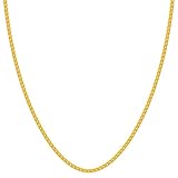 [新宿銀の蔵] ゴールド チェーン ネックレス ベネチアン 幅約1.8mm 50cm シルバー ゴールドカラー ゴールドコーティング 24金 23金 K24 K23 チェーンのみ