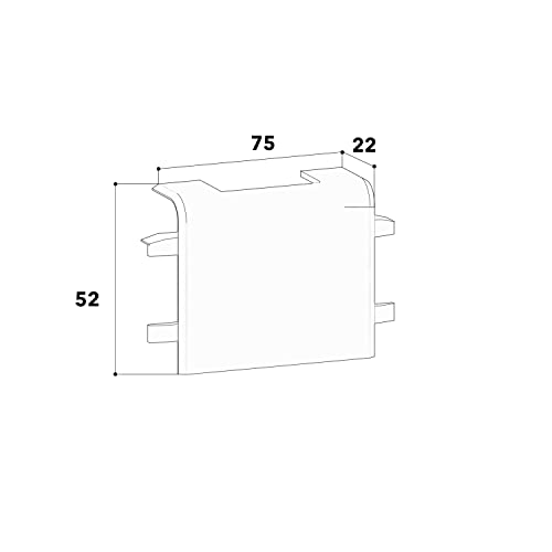 Habengut T-Stück für Sockelleiste 50 mm auf den Kabelkanal 15x30 mm, Weiß