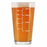 Mixing Glass Measuring Cup - Pint Glass for Bar - Engraved Measurement Lines for Cocktails & Portion Control - Ounces and Metric - 16 oz Glasses