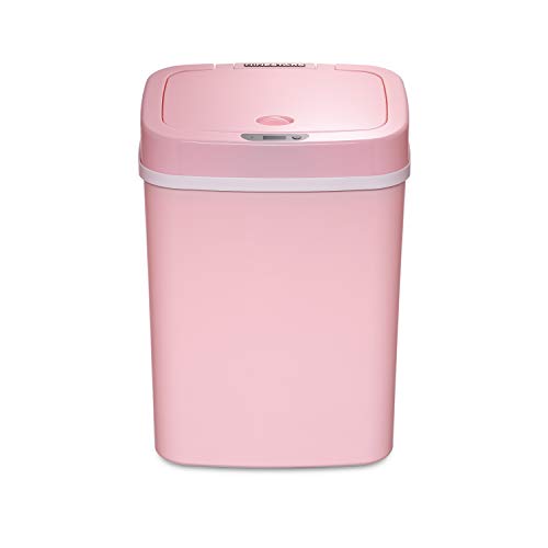 Ninestars Dzt-12-5Pk Bedroom Or Bathroom Automatic Touchless Infrared Motion Sensor Trash Can, 3 Gal 12 L, Abs Plastic (Rectangular, Pink) Trashcan #TOP5