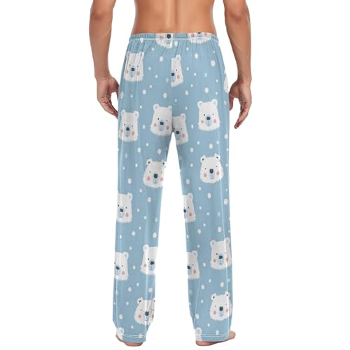 Polar Bear Light Blue Men's Pajama Pants for Men Lounge Pants Pajama Bottoms Soft Long Sleep Pant Lightweight2