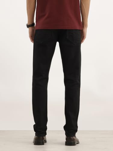 Image of WROGN Men's Cotton Blend Jeans | Solid | Slim Fit