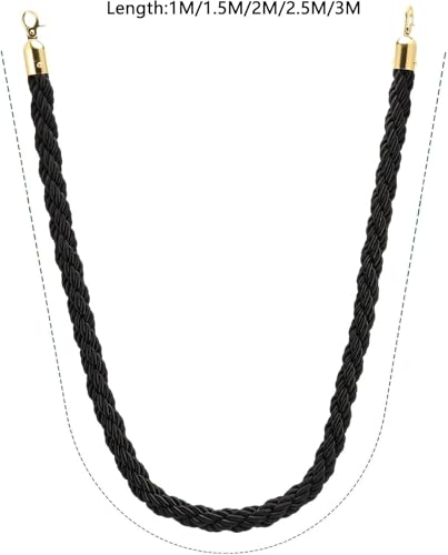 Cordas de barreira de fila com ganchos, corda de estação de controle de multidão 1/1,5/2/2,5/3M, bar