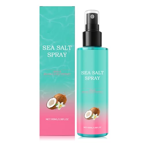 Sea Salt Spray,100 ml Sea Salt Spray para Cabello,Rizos y Ondas de Playa para Cabello,de Agua Salada para dar Volumen,Brillo y Agarre Flexible