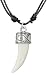 Bijoux De Ja Wolf Fang with Curly Crown Pendant Adjustable Cord Necklace