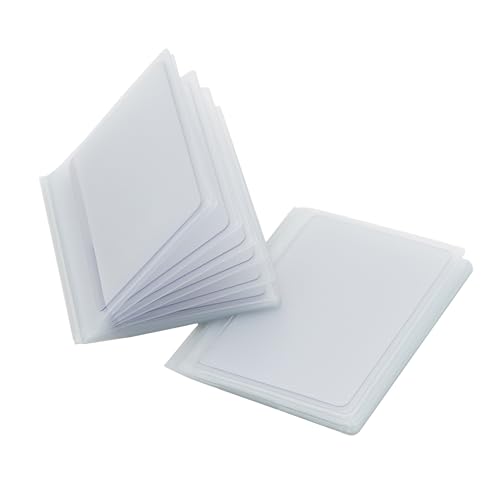 pack of 2 clear plastic wallet inserts vinyl sleeves made for credit cards driver license pictures student ids and trimmed photos trifold_12page