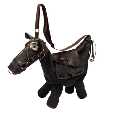 Novelty Horse-Shaped Crossbody Bag – Western Cowboy Shoulder Purse with Adjustable Strap, Retro Ranch Bag