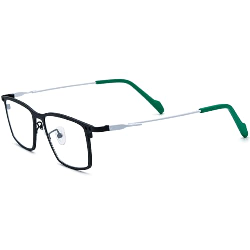 Image of FONEX Pure Titanium Glasses Frame Men Square Magnet Clip On Eyeglasses with Polarized Lens