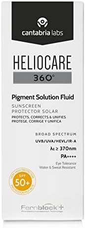 Heliocare 360° Pigment Solution Fluid Spf 50+, Crema Solar Facial,  Ultraligero, Previene y Corrige Manchas, Unifica el Tono de la Piel, Sin  Color, 50 Mililitros : Amazon.es: Belleza