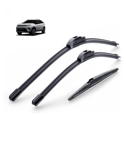 Image of AWB 24 inch+16 inch Frameless /Soft Wiper Blades with 10 inch Rear Specific Wiper Blade Replacement Set for Nexon, Nexon EV 2017-2023 allroad (Set of 3) Not Fits 2nd Facelift Model