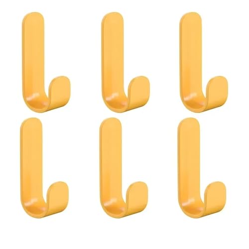 Lkq-�V�����[�t�b�N Self Adhesive Wall Hook Strong Without Drilling Coat Bathroom Door Kitchen Towel Hanger Hooks�C �ݒu���ȒP(Yellow,18pcs)