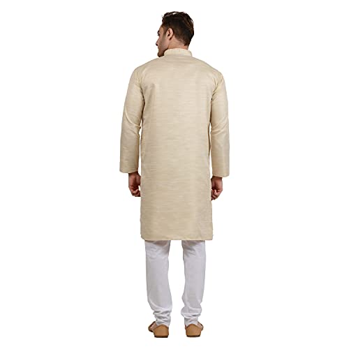 Image of LUCKWIN Handloom Blend Kurta Pyjama Set for Men, Full-Sleeve, Mandarin Collared Neck, Ideal for Every Occasion, Cotton Made, Lightweight and Comfortable